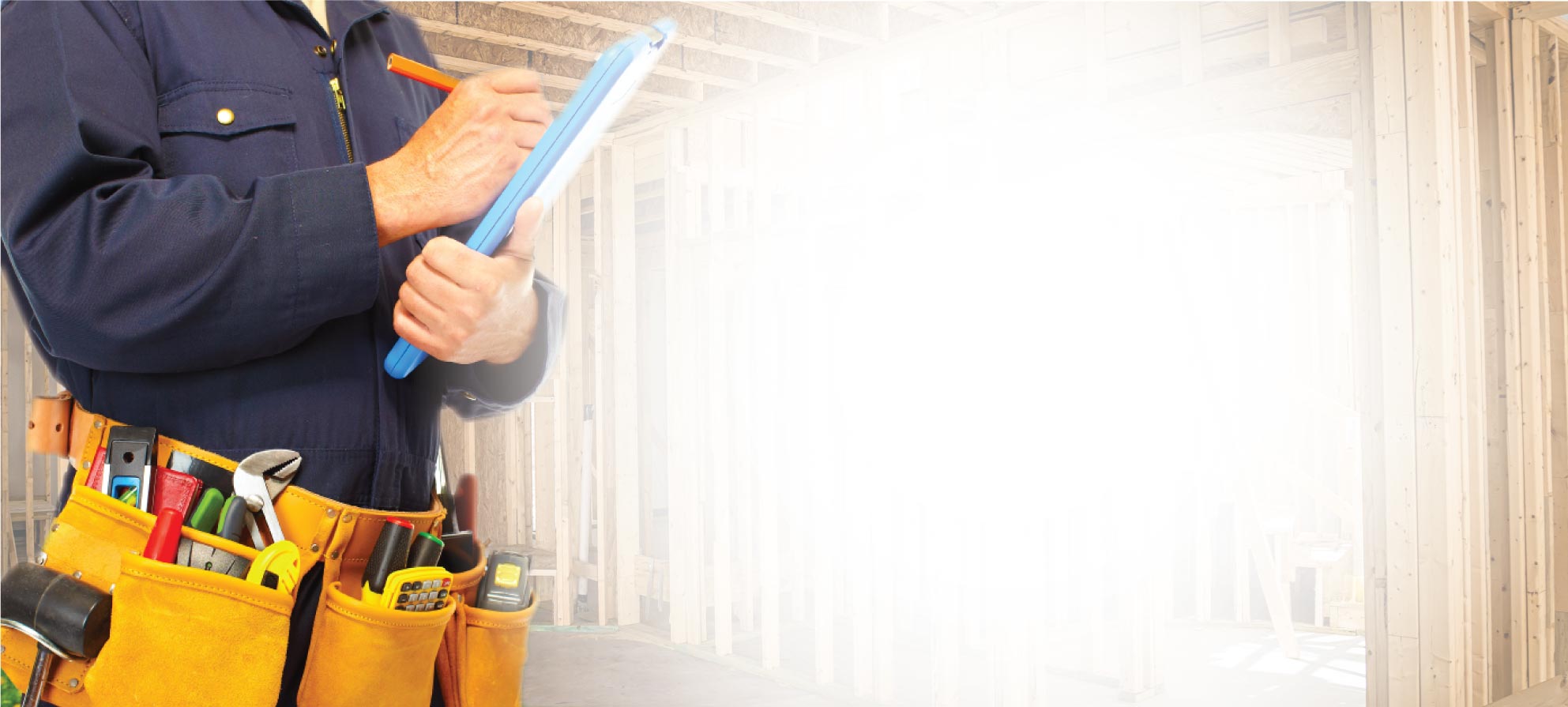 Construction worker with background