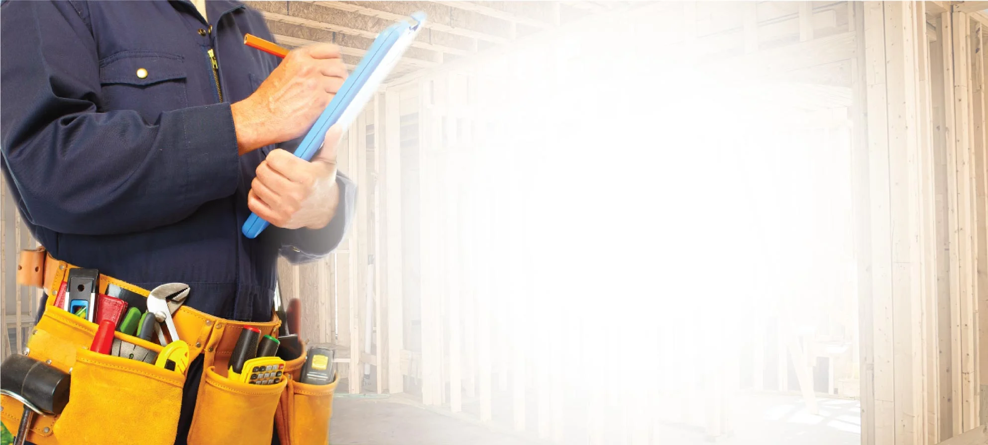 Construction worker with background